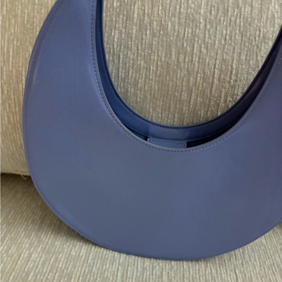 STAUD Moon Bag Crescent Shoulder Bag Blue Leather Like New - Picture 2 of 7